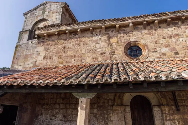 Romanesque Church of Santa Marina, dated at the end of the 12th century, keeping the original chevet and tower. Villanueva de la Torre, Palencia, Spain