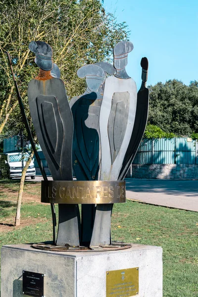 Girona Espanha Setembro 2021 Monumento Aos Cantários Santa Coloma Farners — Fotografia de Stock