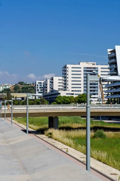 Badalona Spain June 2022 Apartment Building Navigable Canal Marina Badalona — Zdjęcie stockowe