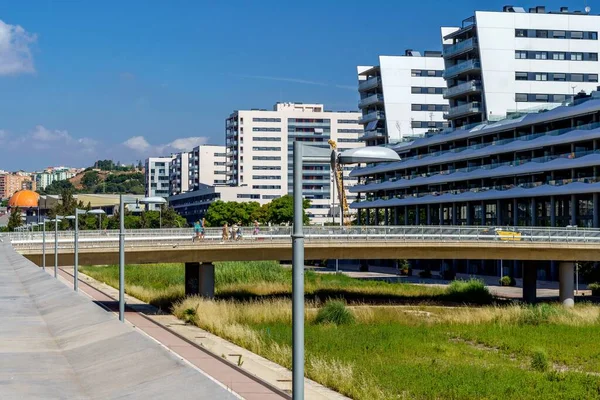 Badalona Spain June 2022 Apartment Building Navigable Canal Marina Badalona — Zdjęcie stockowe