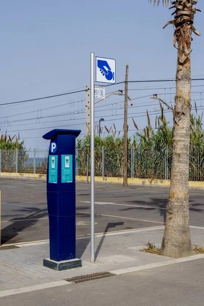 Барселона Испания Июня 2022 Года Машина Оплаты Парковки Улице — стоковое фото