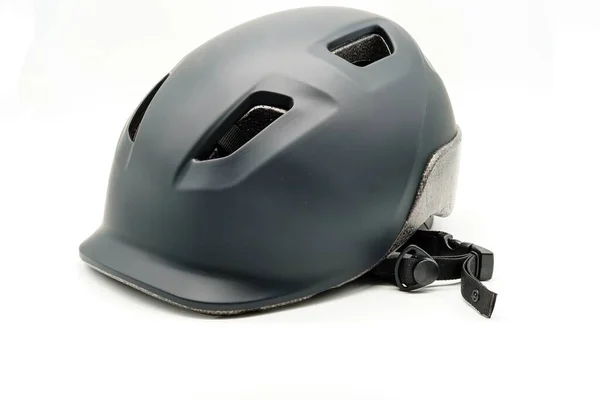 Black Cycling Helmet Ventilation Holes Head Safety Protection Sport — Foto Stock