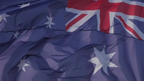 風に揺れるオーストラリア国旗 — ストック動画