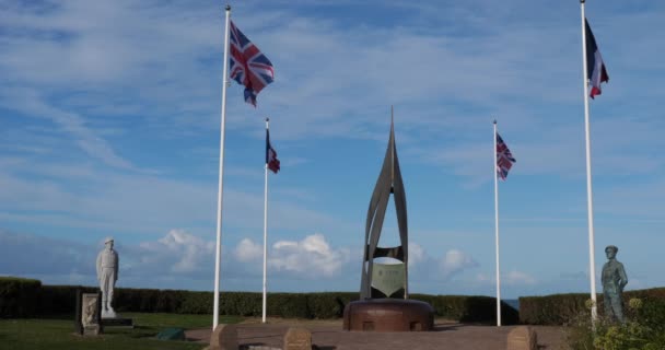 Pomnik Dday Ouistreham Normandia Francja — Wideo stockowe