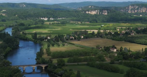 Rivière Dordogne Vue Haut Domme Dordogne France — Video