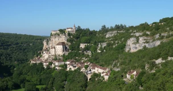 Middeleeuwse Stad Rocamadour Departement Lot Occitanie Frankrijk — Stockvideo