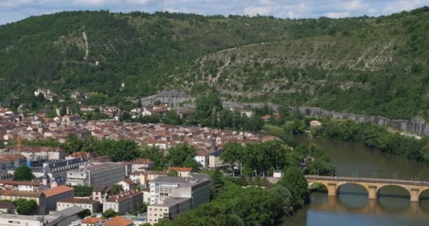 Πόλη Cahors Από Mount Saint Cyr Διαμέρισμα Lot Occitan Γαλλία — Αρχείο Βίντεο