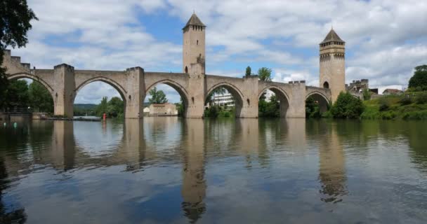 Pont Médiéval Valentre Cahors Département Lot Occitan France — Video