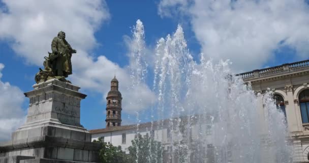 Gambetta Emlékmű Szökőkút Cahors Lot Megyében Okszitán Franciaország — Stock videók