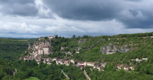 Средневековый Город Рокамадур Департамент Окситания Франция — стоковое видео