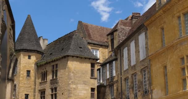 Sarlat Canda Dordogne Nouvelle Aquitaine Frankrijk Middeleeuwse Huizen Het Oude — Stockvideo