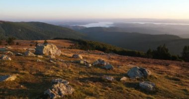 Mont Aigoual, Gard Departmanı, Occitan, Fransa. Yukarıdan görüntüle.
