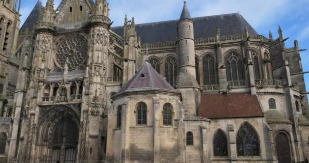 Senlis Katedral Senlis Oise Departement Frankrike — Stockvideo
