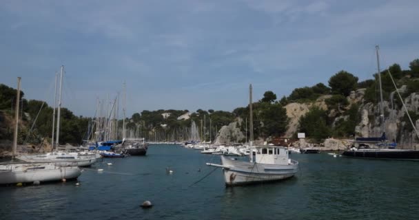 Port Miou Bäcken Cassis Provence Frankrike — Stockvideo