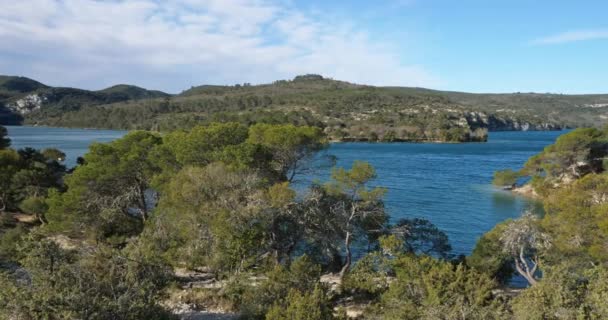 Esparronsjön Alpes Haute Provence Frankrike — Stockvideo