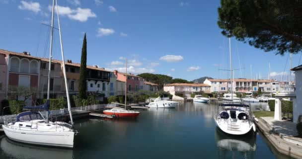 Marinas Port Grimaud Provence Γαλλία — Αρχείο Βίντεο