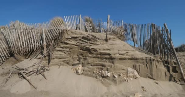 Eroziune Coastă Camargue Franța — Videoclip de stoc