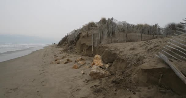 Coastal Erosion Camargue France — Stockvideo