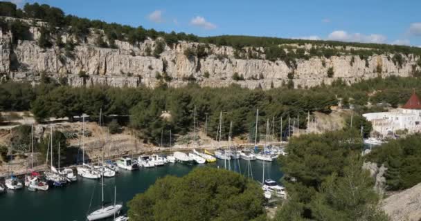 Port Miou Bäcken Cassis Provence Frankrike — Stockvideo
