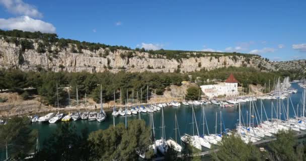 Zatoka Port Miou Cassis Prowansja Francja — Wideo stockowe