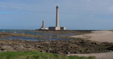 Gatteville le Phare 'deki deniz feneri, Cap de la Hague, Cotentin yarımadası, Fransa