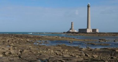 Gatteville le Phare 'deki deniz feneri, Cap de la Hague, Cotentin yarımadası, Fransa