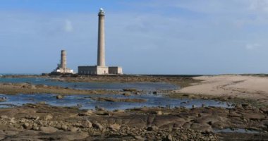 Gatteville le Phare 'deki deniz feneri, Cap de la Hague, Cotentin yarımadası, Fransa