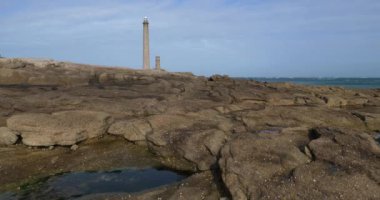 Gatteville le Phare 'deki deniz feneri, Cap de la Hague, Cotentin yarımadası, Fransa