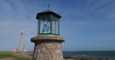 Gatteville le Phare 'deki deniz feneri, Cap de la Hague, Cotentin yarımadası, Fransa