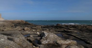 Gatteville le Phare 'deki deniz feneri, Cap de la Hague, Cotentin yarımadası, Fransa