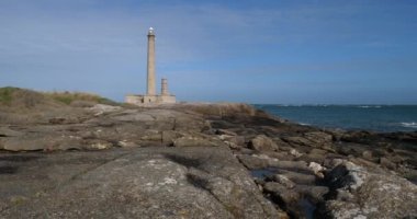 Gatteville le Phare 'deki deniz feneri, Cap de la Hague, Cotentin yarımadası, Fransa
