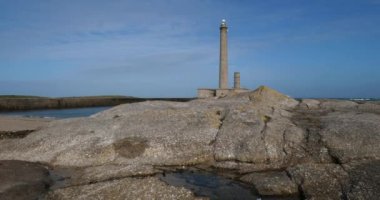 Gatteville le Phare 'deki deniz feneri, Cap de la Hague, Cotentin yarımadası, Fransa