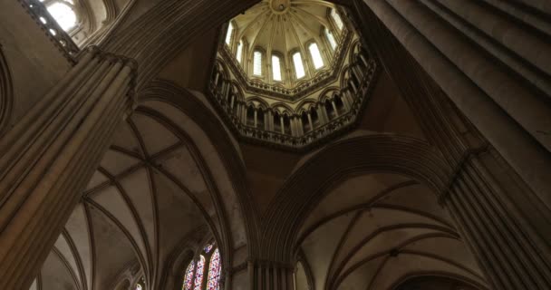 Katedralen Notre Dame Coutances Normandie Frankrike — Stockvideo
