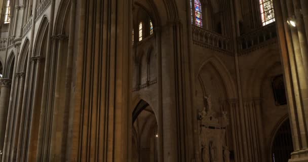Собор Нотр Дам Coutances Нормандія Франція — стокове відео