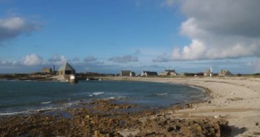 Goury 'deki deniz feneri, Cap de la Hague, Cotentin yarımadası, Fransa