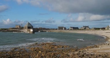 Goury 'deki deniz feneri, Cap de la Hague, Cotentin yarımadası, Fransa