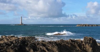 Goury 'deki deniz feneri, Cap de la Hague, Cotentin yarımadası, Fransa