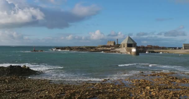 Világítótorony Goury Cap Hague Cotentin Félsziget Franciaország — Stock videók