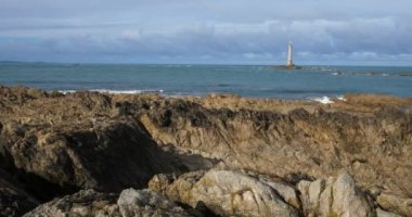 Goury 'deki deniz feneri, Cap de la Hague, Cotentin yarımadası, Fransa
