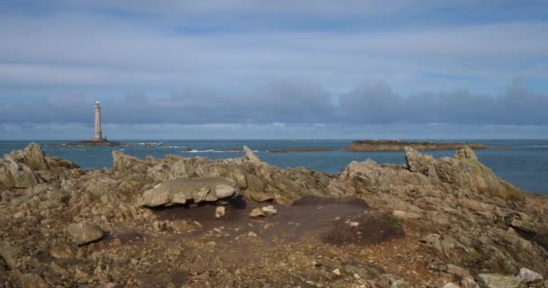 Lighthouse Goury Cap Hague Cotentin Peninsula France — Stock Video