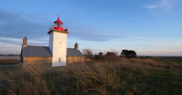 Faro Agon Coutainville Península Cotentin Francia — Vídeos de Stock