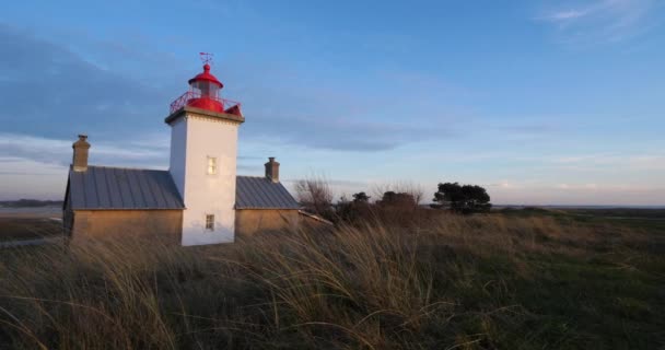 Faro Agon Coutainville Península Cotentin Francia — Vídeos de Stock