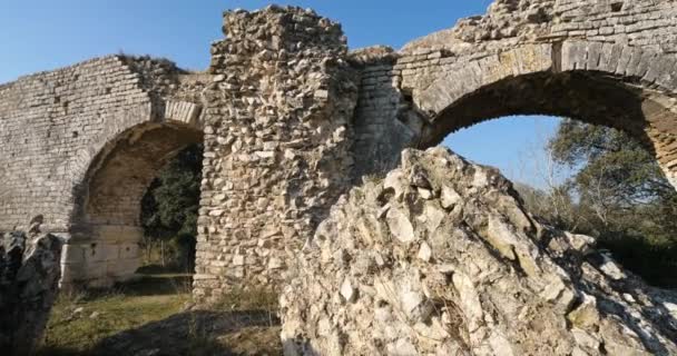 Barbegal渡槽 法国南部普罗旺斯Fontvielle的罗马遗址 — 图库视频影像