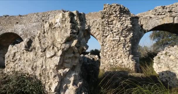 バルベール水道 フォンヴィエルのローマ遺跡 プロヴァンス 南フランス — ストック動画
