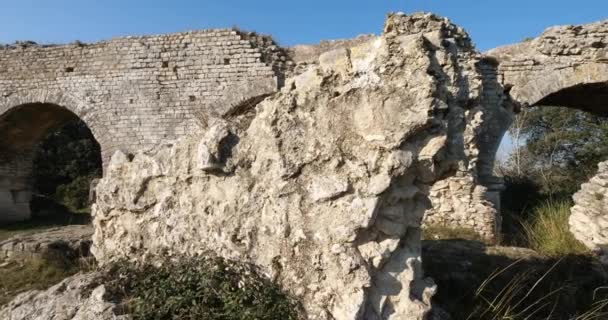 Aqueduc Barbegal Ruines Romaines Fontvielle Provence Sud France — Video