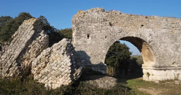 Aqueduc Barbegal Ruines Romaines Fontvielle Provence Sud France — Video