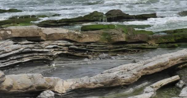 Ακτή Του Ατλαντικού Κοντά Στο Saint Jean Luz Χώρα Των — Αρχείο Βίντεο