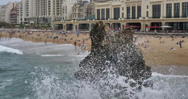 Biarritz Grande Plage Basque Country France — 图库视频影像
