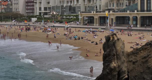 Biarritz Grande Plage País Vasco Francia — Vídeo de stock