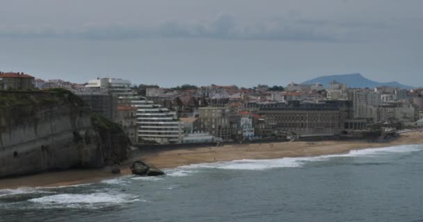 Biarritz Från Pointe Saint Martin Baskien Frankrike — Stockvideo
